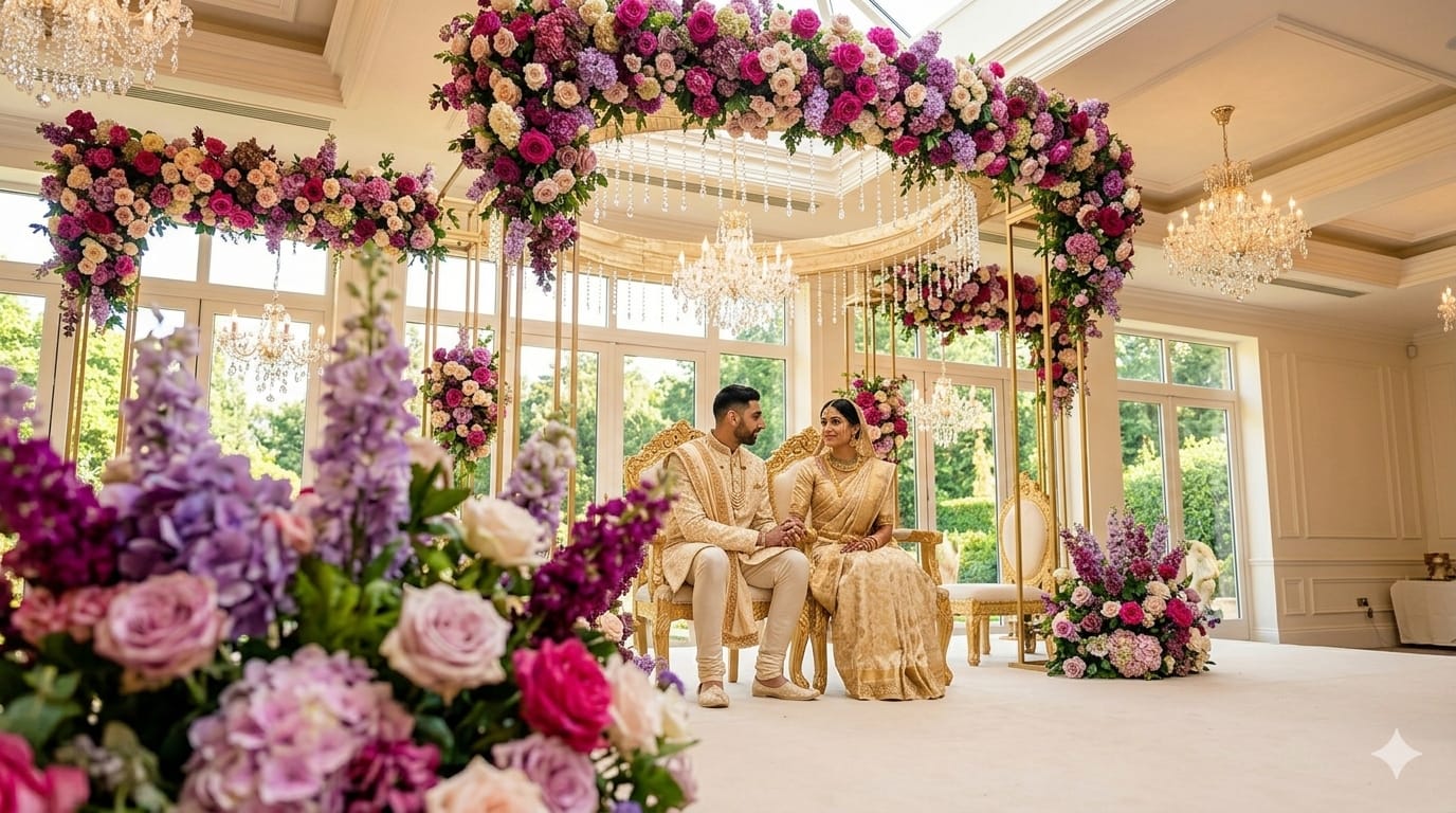 Destination wedding planner in Bangalore organizing heritage reception decoration