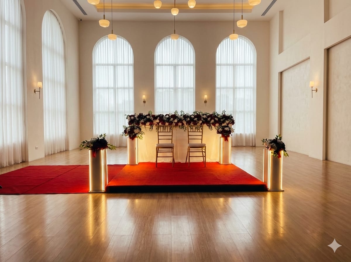 Outdoor wedding organizers in Bangalore stage floral gateway